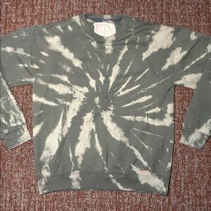 KB custom one of a kind hand dyed tie-dye crewneck contrast stitching slouchy M